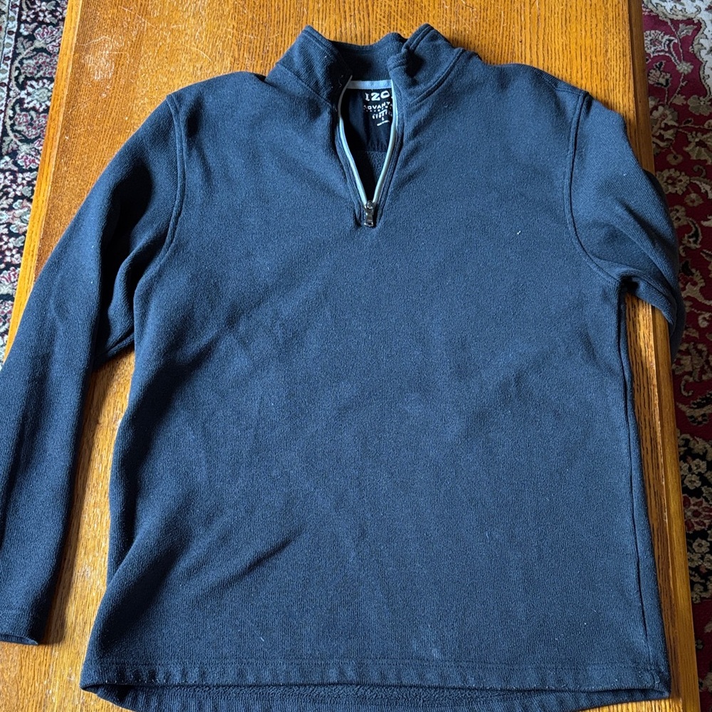 Izod Men's Black Zip-Up Sweater